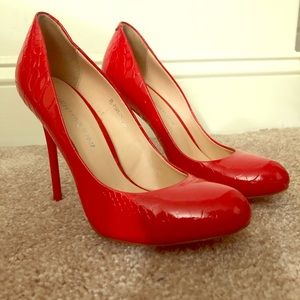 Red Snakeskin Pumps Heels Carlo Pazolini